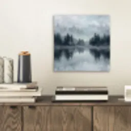 Bos - Meer - Mist - Natuur - Grijs aluminium wit klein -sfeer1