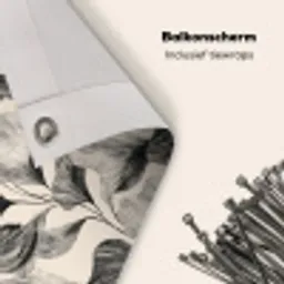 Botanisch - Bladeren - Zwart Balkonbeschermer Duitsland klein 596 -closeup_NL