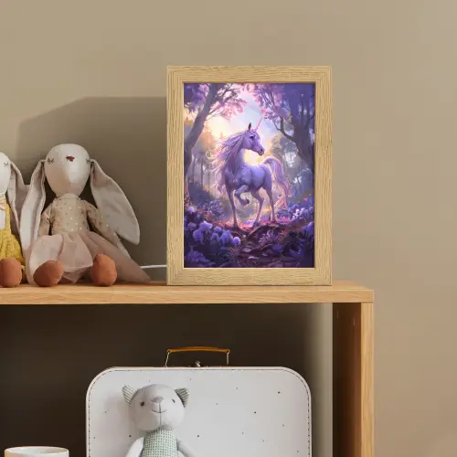 Eenhoorn - Paars - Sprookje - Fantasy dier Light Box met kabel klein -sfeer2_kind