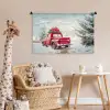 Auto - Rood - Cadeaus - Winter - Sneeuw - Kerst Wandkleed katoen middel -wsfeer5_kind