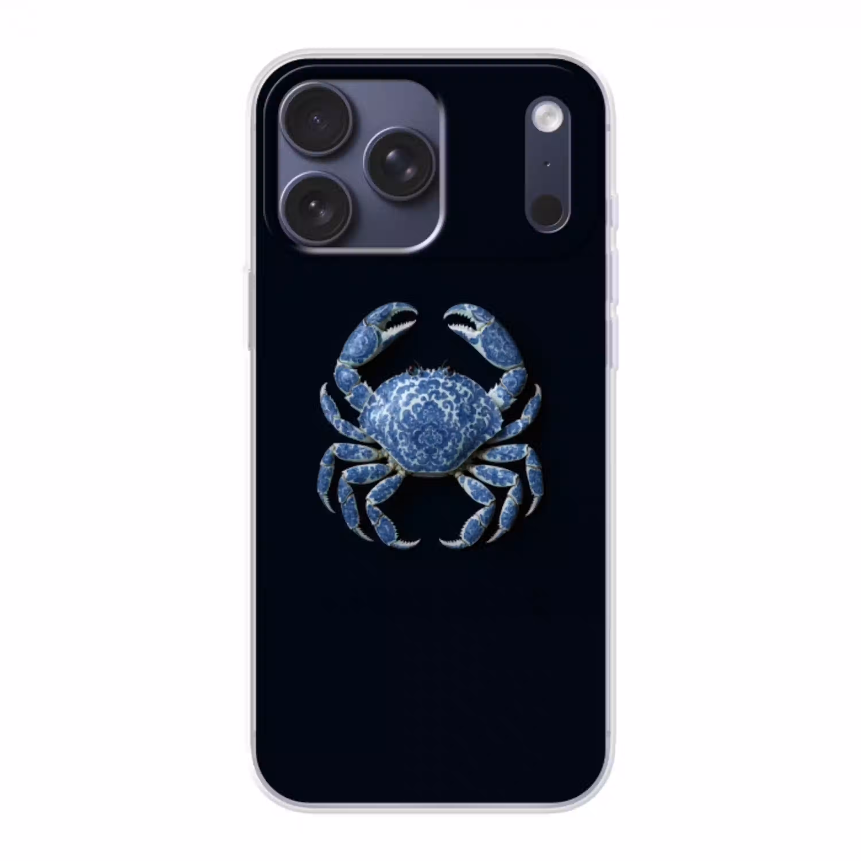 Krab - Delfts blauw - Dieren Telefoonhoesje iPhone 17 Pro Max klein -3d