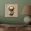 Leeuw - Oranje bloemen - Vriendelijk aluminium wit klein -sfeer2