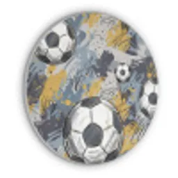 Voetbal - Abstract - Sport - Kleurrijk Akoestische PET Vilt - Rond klein -3d