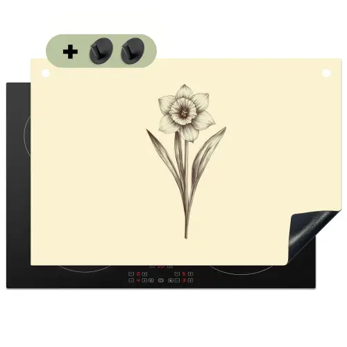 Zwart - Narcis - Illustratie Inductie beschemer met haakjes klein -3d