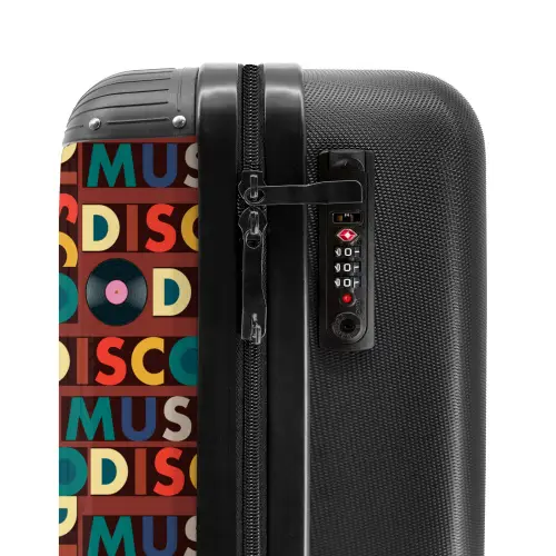 Retro disco 70s tekst patroon kleurrijk NBS - Handbagage koffer - Kinderen Unisex middel -slot
