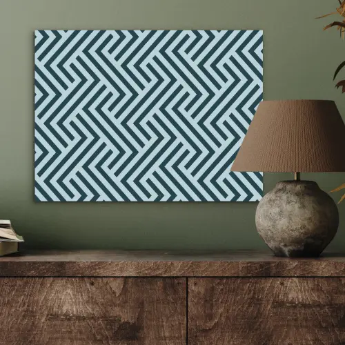 Patroon - Blauw - Lijnen - Zigzag PET vilt klein 837 -sfeer2