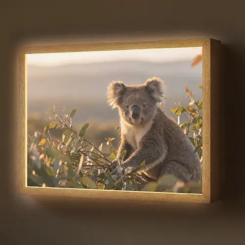 Koala - Bladeren - Ochtendlicht Light Box met batterij (Wandlamp) middel -z3d_website