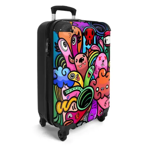Vrolijke Monsterchaos Koffer - NBS - Handbagage middel -productfoto_3d