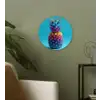 Ananas - Regenboog - Blauw - Popart Wandcirkel kunststof plaat 5mm dik klein -sfeer3