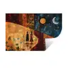 Silhouetten - Abstract - Zon - Maan Muursticker klein -3d