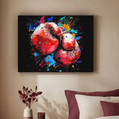 Graffiti - Sport - Boksen - Bokshandschoenen Textielframe zwart klein -sfeer1