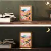 Golvende heuvels - Abstracte planten - Dromerig Light Box met kabel (Tafellamp) klein -sfeer3
