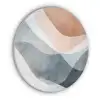 Abstract - Golven - Blauw Akoestische PET Vilt - Rond klein -3d