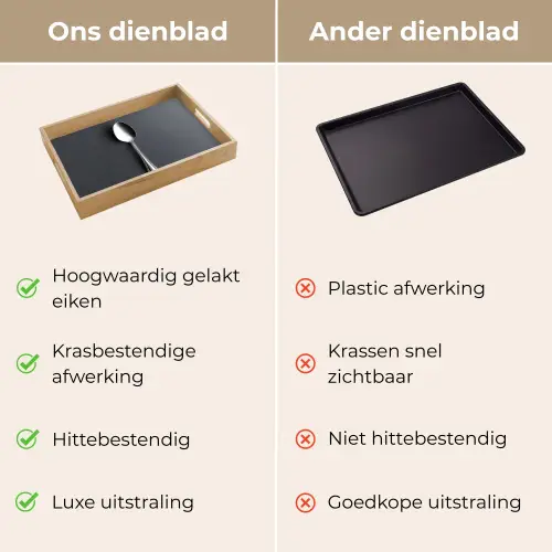 Zilver - Metaal - Lepel Dienblad Rechthoek middel -USP_VergelijkingNL