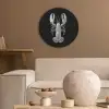 Kreeft - Zilver - Metallic - Luxe Akoestische PET Vilt - Rond klein -sfeer1
