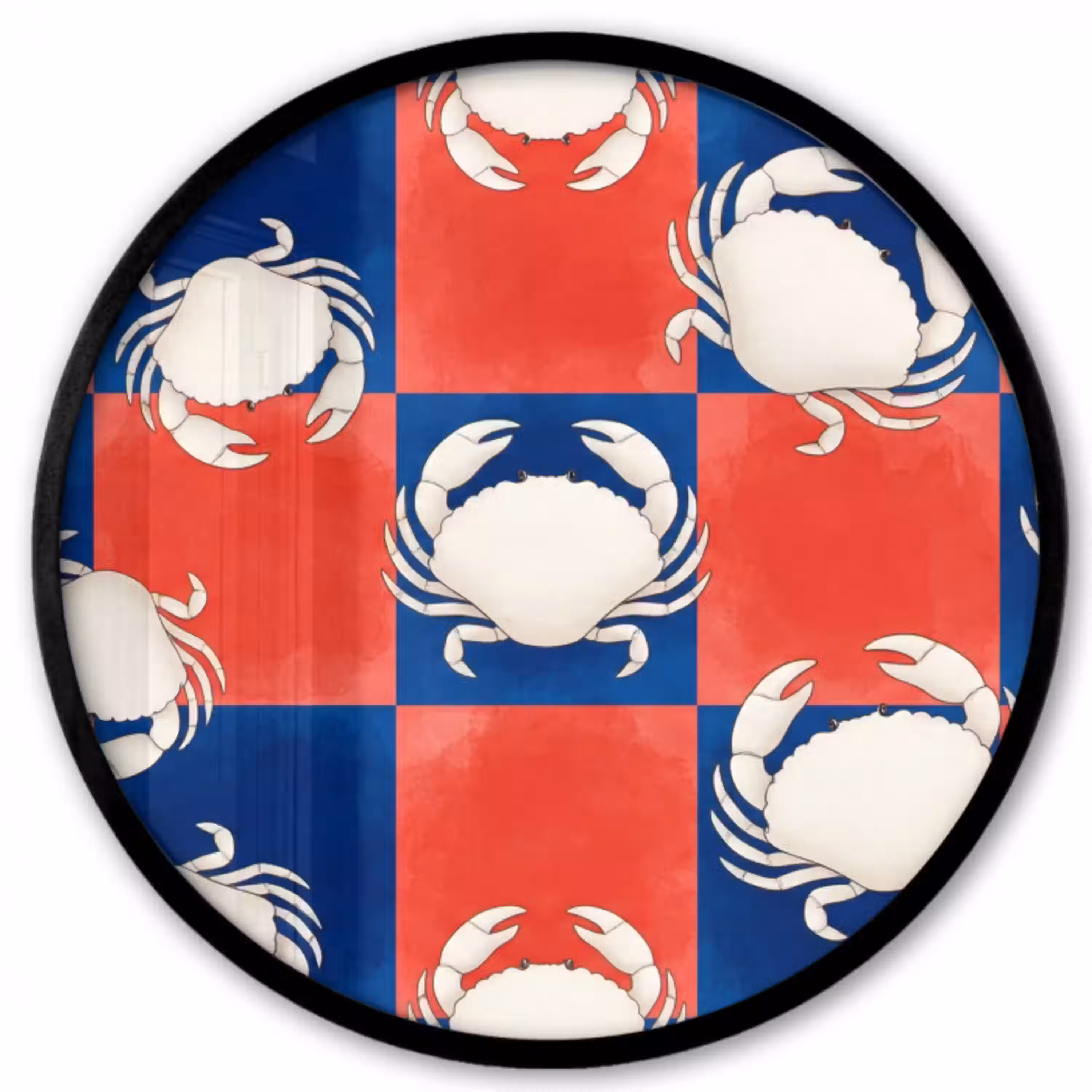 Patroon - Zeeleven - Rood - Blauw - Abstract Fotolijst rond zonder passe partout klein -3d