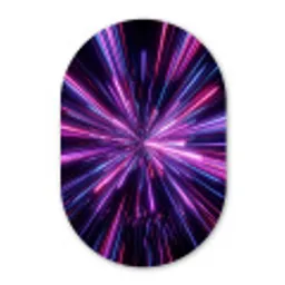 Lichtsnelheid - Ruimte - Roze - Paars Wandcirkel Ovaal Forex klein -3d