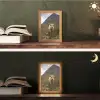 Schotse hooglander - Bergen - Grasveld Light Box met kabel (Tafellamp) klein -sfeer3