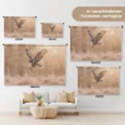Buizerd - Roofvogel - Natuur - Bruin Wandkleed katoen klein -tsfeer8_DE