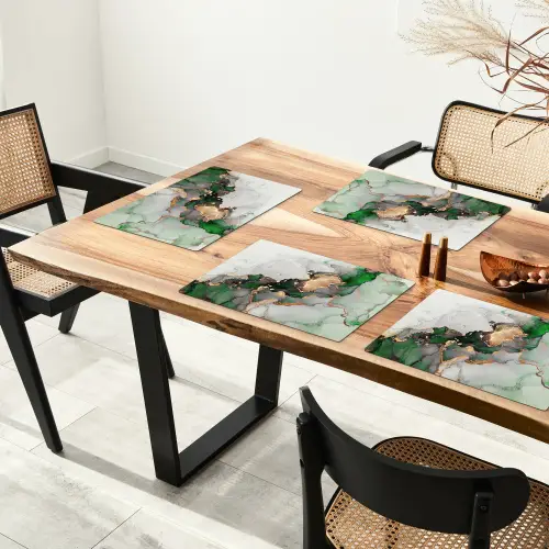 Marmer - Goud - Groen - Luxe Placemat vinyl groot -zzsfeer4_Kitchenyeah-website