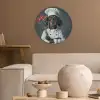 Quote - Neon - Hond - Kokskleding Akoestische PET Vilt - Rond klein -sfeer1