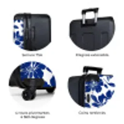 Floraal - Modern - Blauw NBS - Large koffer - Volwassenen Unisex groot -zzzzzzzbolletjes_FR