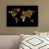 Wereldkaart - Goud - Luxe - Aarde - Zwart canvas 2cm klein -sfeer3