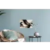 Abstract - Golven - Zwart - Verweerd Muursticker klein -plant