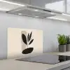 Plant - Beige - Japandi keuken achterwand spatscherm klein -3d_schuin