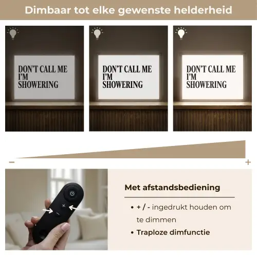 Tekst - Modern - Zwart - Wit Light Box met batterij (Wandlamp) middel -USP_dimbaarNL