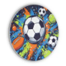 Sport - Ballen - Kleurrijk Akoestische PET Vilt - Rond klein -3d