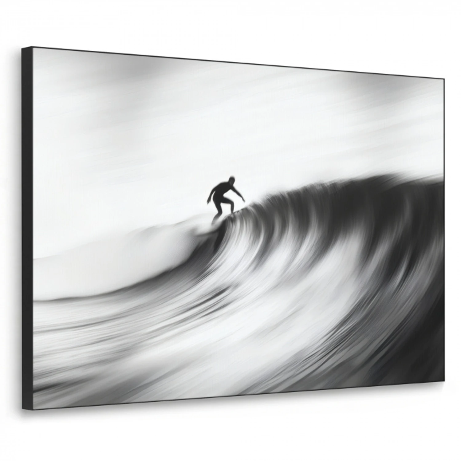 Surfer - Golf - Vervaagd - Zwart Textielframe zwart klein -3d
