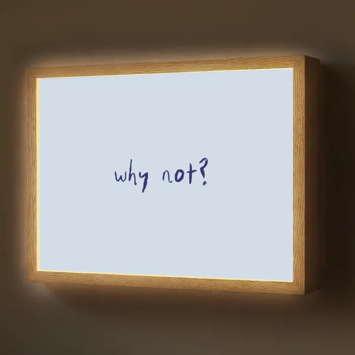 Why not - Blauw - Donker blauw - Quote Light Box met batterij (Wandlamp) middel -z3d_website