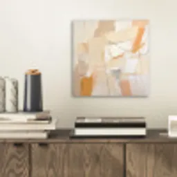 Abstract - Beige - Oranje - Kunst - Modern aluminium wit klein -sfeer1