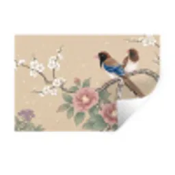 Bloemen - Vogels - Bloemen Muursticker klein -3d