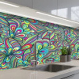 Fantasy - Design - Kleuren - Retro keuken achterwand 2 middel 871 -3d_schuin