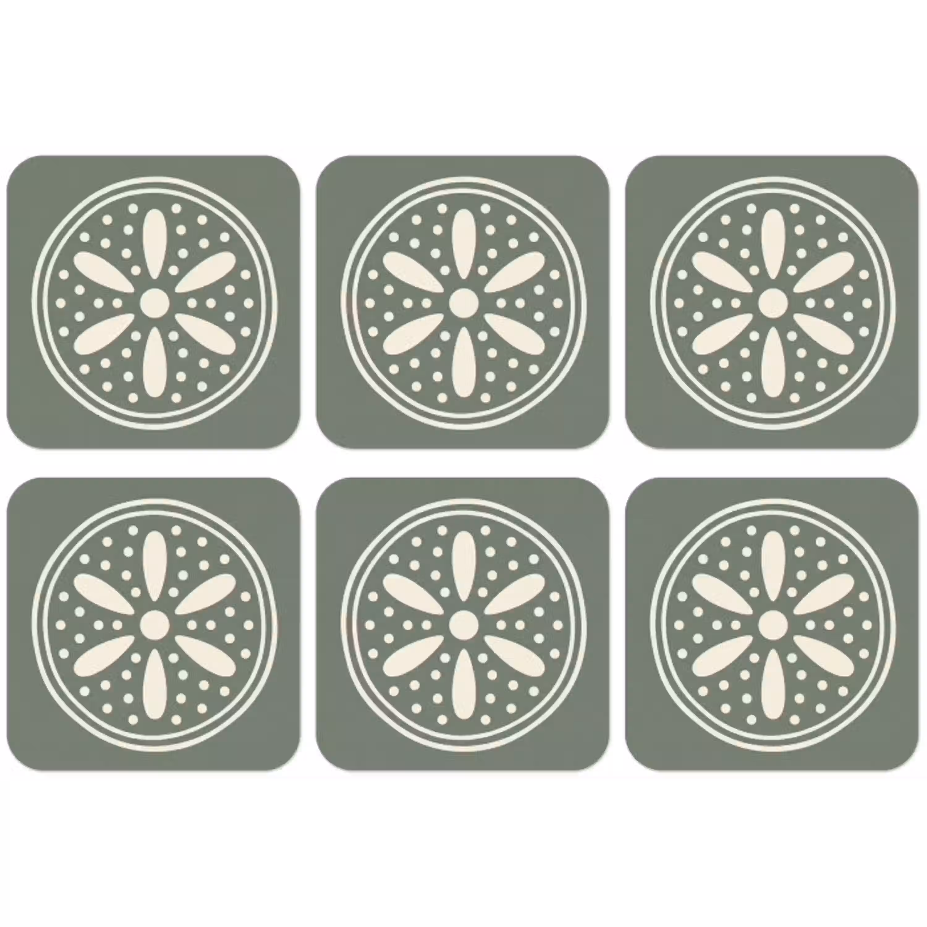 Patroon - Cirkel - Abstract - Groen - Decoratie onderzetter kurk middel -zkaufland3dotto