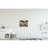 Tuinhuisje - Blauw - Bloemen textielposter latten blank klein -kinderkamer