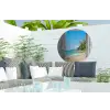 Strand - Doorkijk - zomer - Tropisch Wandcirkel tuinposter met ringen klein -buiten2