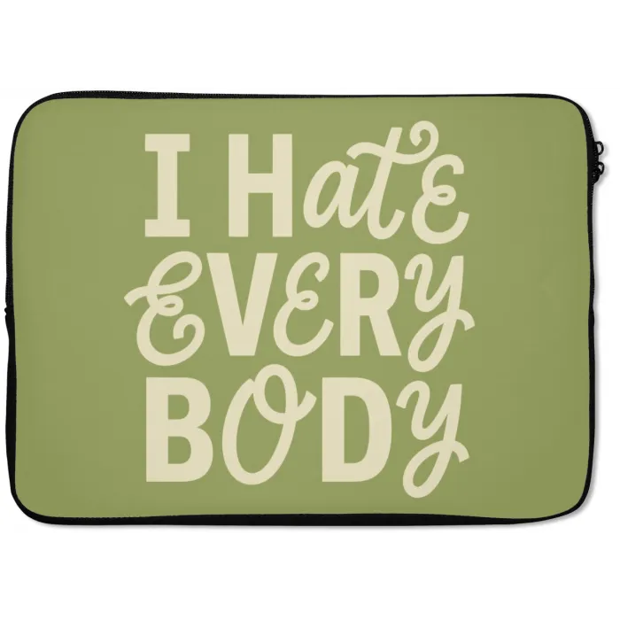 I hate everybody - Groen - Retro laptophoes neopreen klein -zkaufland3dotto