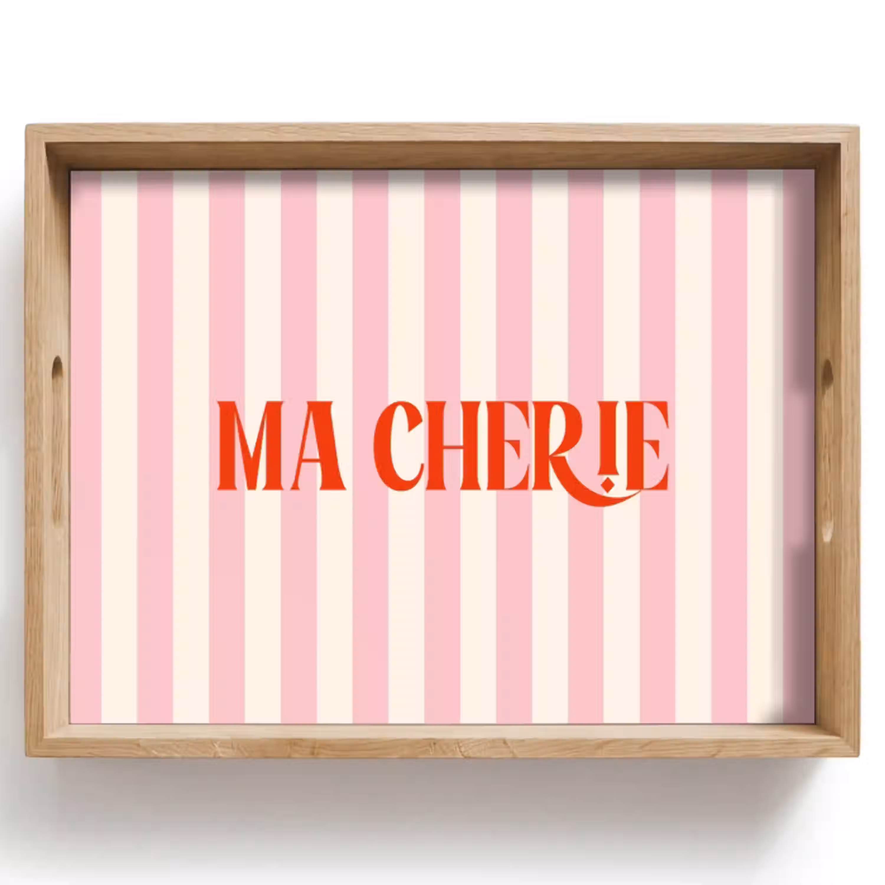 Zachtroze - Rood - Strepen - Ma Cherie Dienblad Rechthoek middel -z3d_shopping