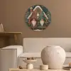Kerst - Gnomen - Peperkoekhuisje - Rood - Groen Akoestische PET Vilt - Rond klein -sfeer1