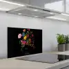 Bloemen - Vrolijk - Vaas keuken achterwand spatscherm klein -3d_schuin