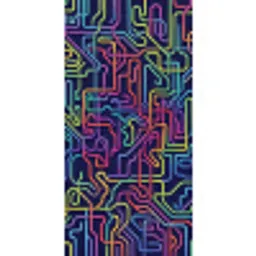 Retro - Abstract - Neon Behang Vlies klein -3d_website