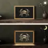 Goud - Krab - Dieren - Zwart Light Box met kabel (Tafellamp) klein -sfeer3