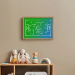 Voetbal - Tactiek - Spel - Groen - Blauw Light Box met batterij (Wandlamp kind) middel -sfeer2_kind