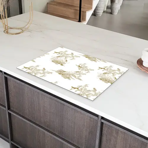 Wit - Apen - Beige Inductie beschermer vinyl 3mm klein 276 -sfeer8