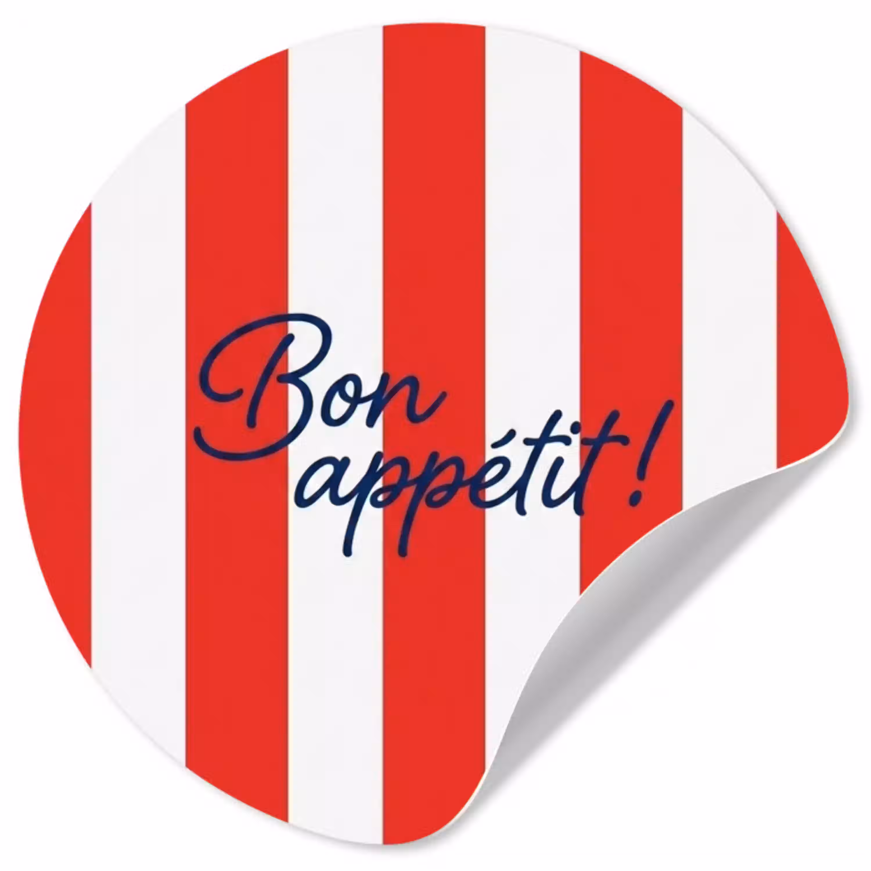 Eten - Spreuk - Keuken - Grafisch - Rood-Wit Wandcirkel behangsticker klein -3d