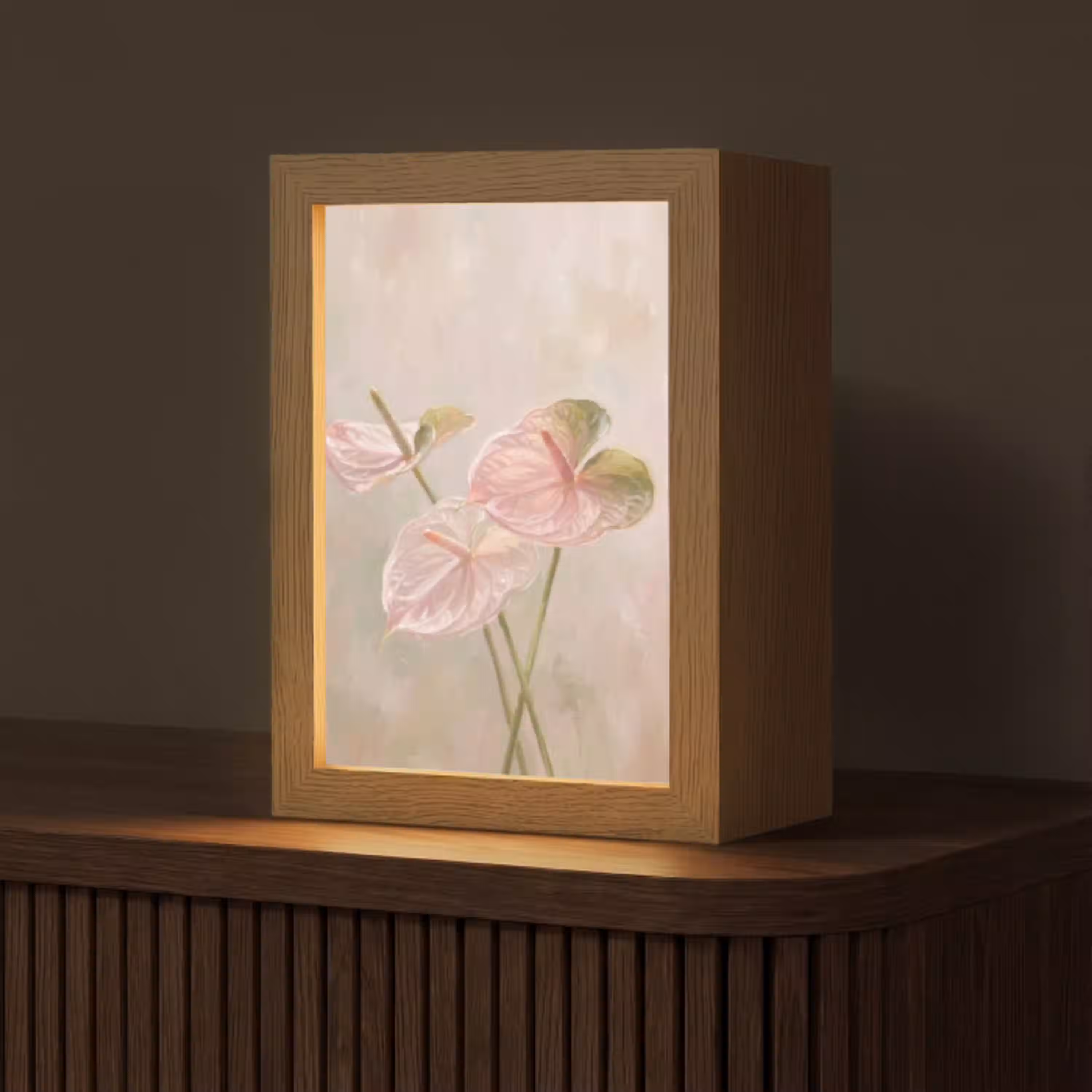 Bloemen - Pastel - Abstract - Natuur - Groen Light Box met kabel (Tafellamp) klein -z3d_website