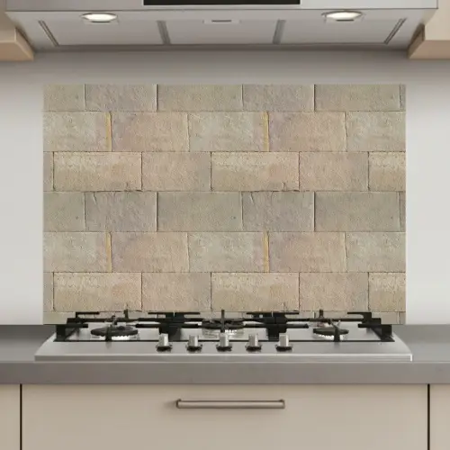 Hardstenen - Zandsteen - Geel keuken achterwand spatscherm klein 900 -3d_website